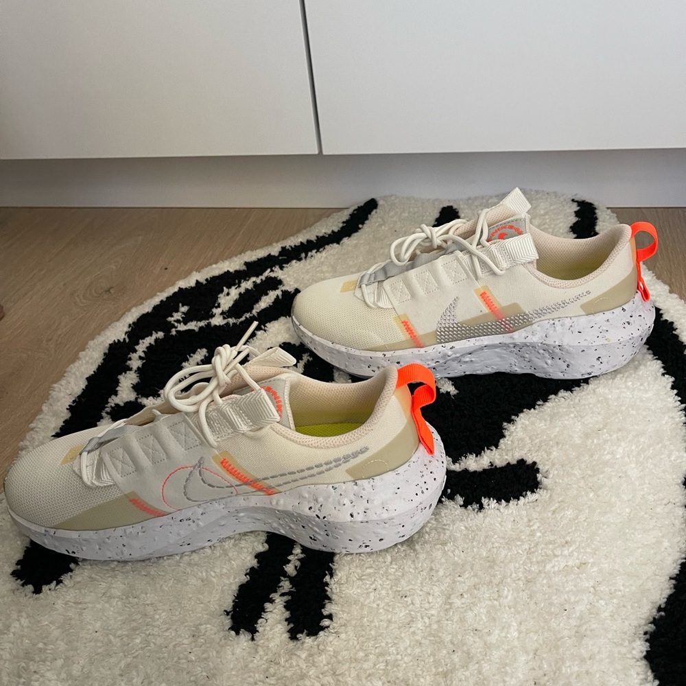 Nike White and Neon Yellow Shoes